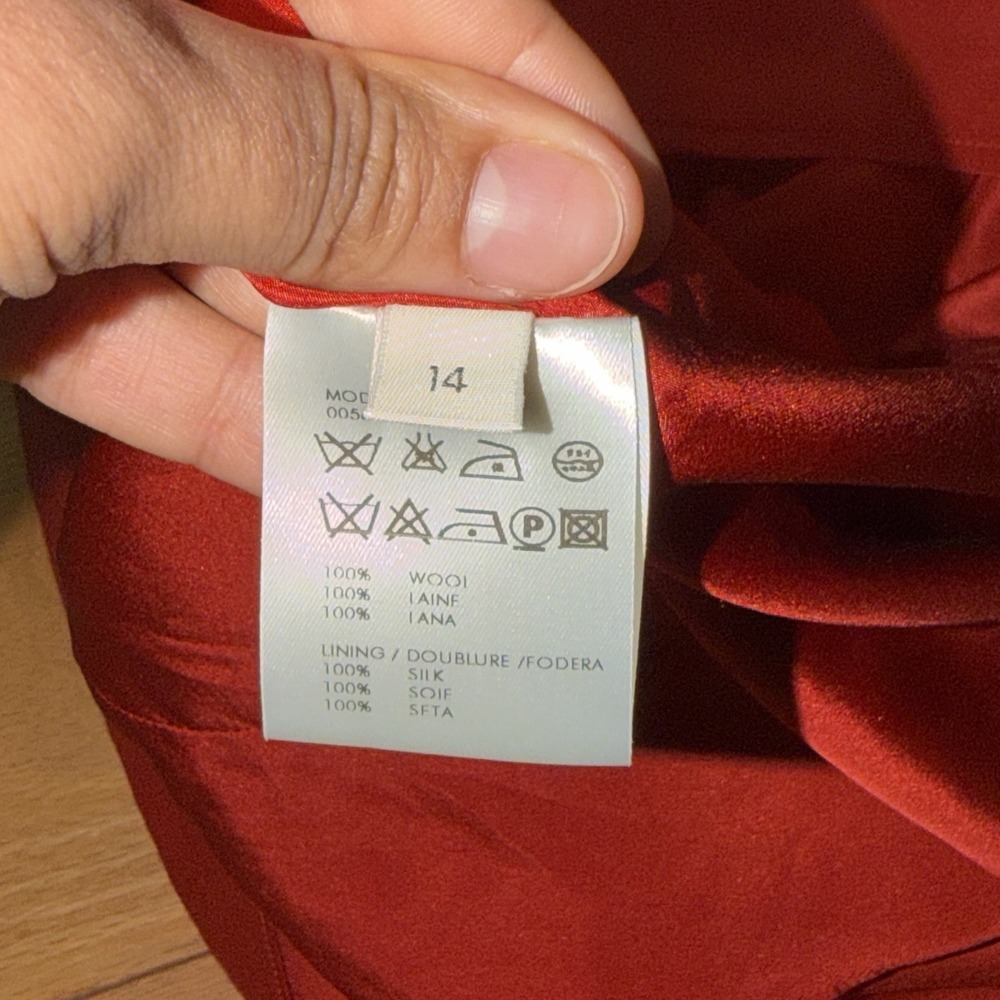 Calvin Klein Womens Burnt Orange Midi Dress Formal Size 14 - Picture 9 of 10